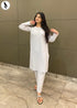 NZSC-1504 Stiched 2 Piece white Co Ord Set Cotton